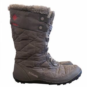 Columbia Women's Size 8.5 Quilted Gray Omni-Grip Waterproof Winter Boots